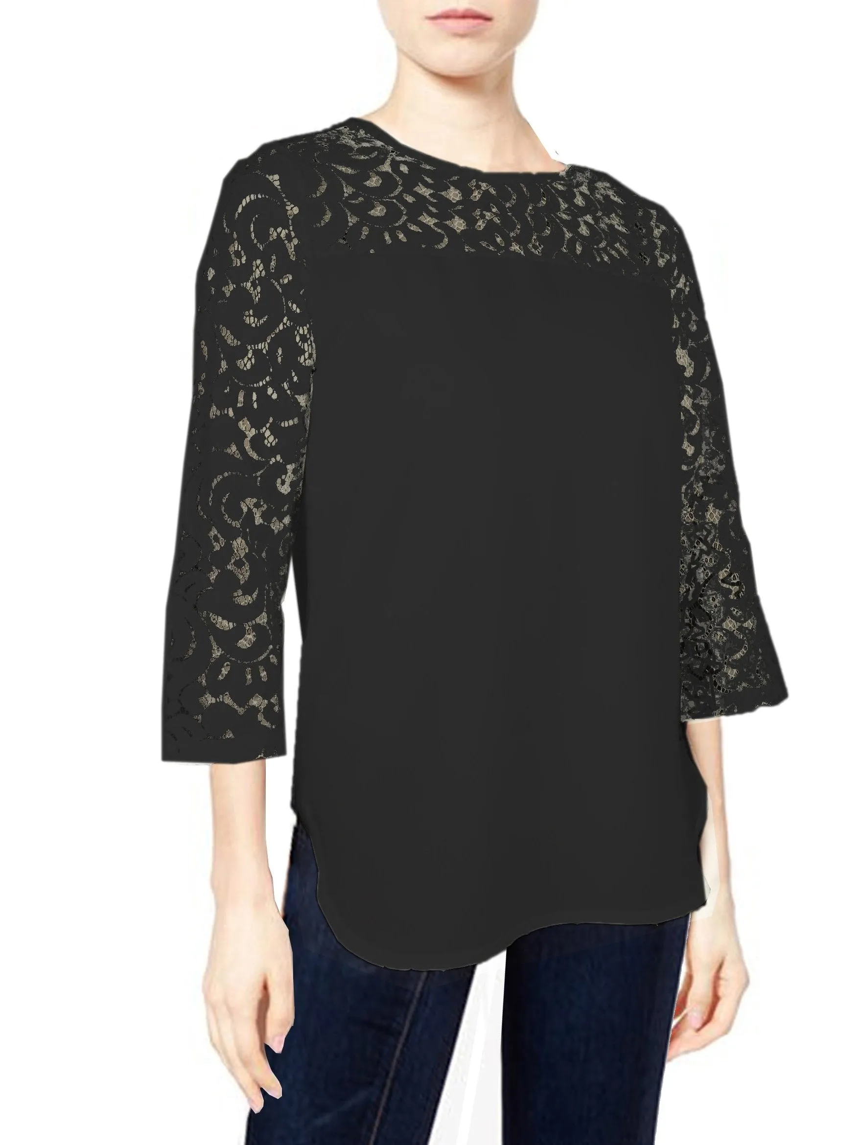 ASHORE WOMENS ELEGANT SHOULDER COTTON LACE TOPS