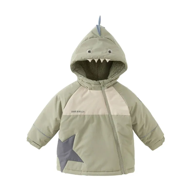 Kids Cartoon Design Zipper Hooded Warm Sweatshirts