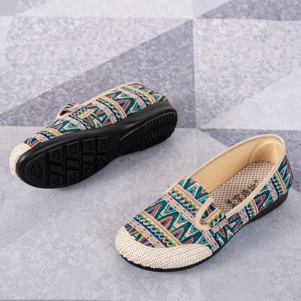 Vanccy Weaving Breathable Loafers  Comfortable Walking Casual Flats Shoes WF07