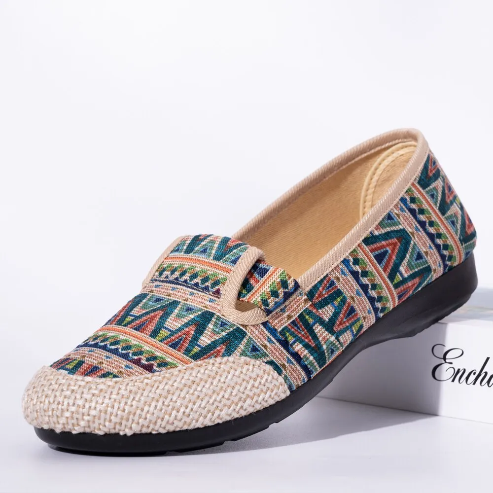 Vanccy Weaving Breathable Loafers  Comfortable Walking Casual Flats Shoes WF07